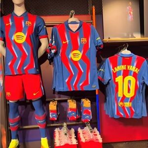 Nike Barcelona Red and Blue Jersey Set